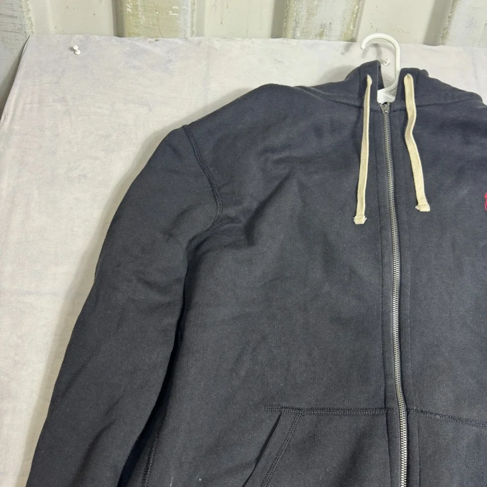 Polo Ralph Lauren Mens Sweatshirt Black Fleece Full Zip Hooded Pony Logo 2XL‎